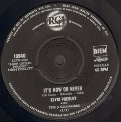 Elvis Presley - It's Now Or Never/make Me Know It